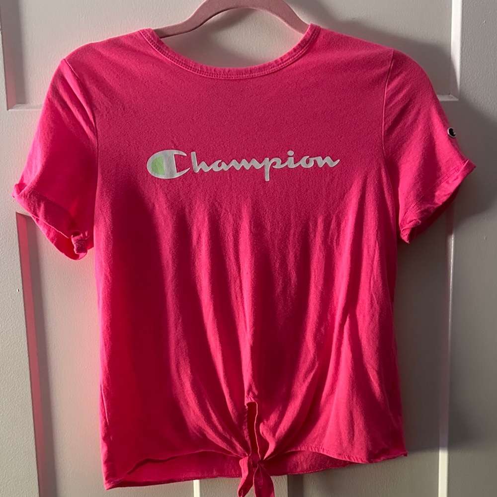 Champion Women's Bright Pink Tie-Front Tee